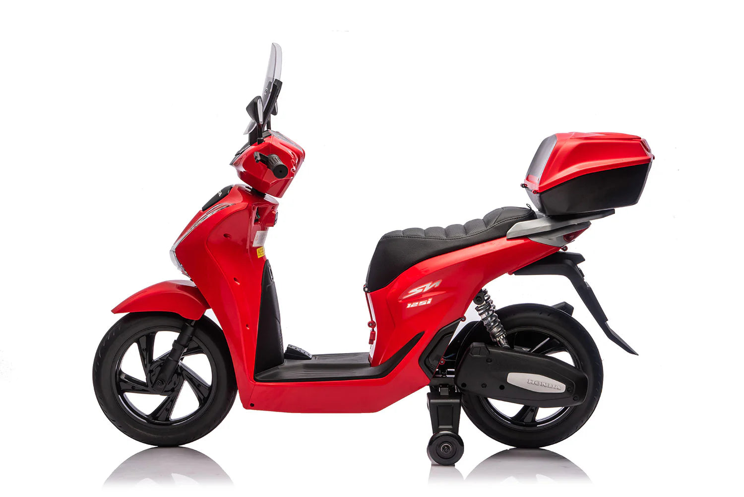 Scooter Elettrico per Bambini Licenza Ufficiale Honda SH125 12V con Ruote EVA e Sedile Pelle Rosso