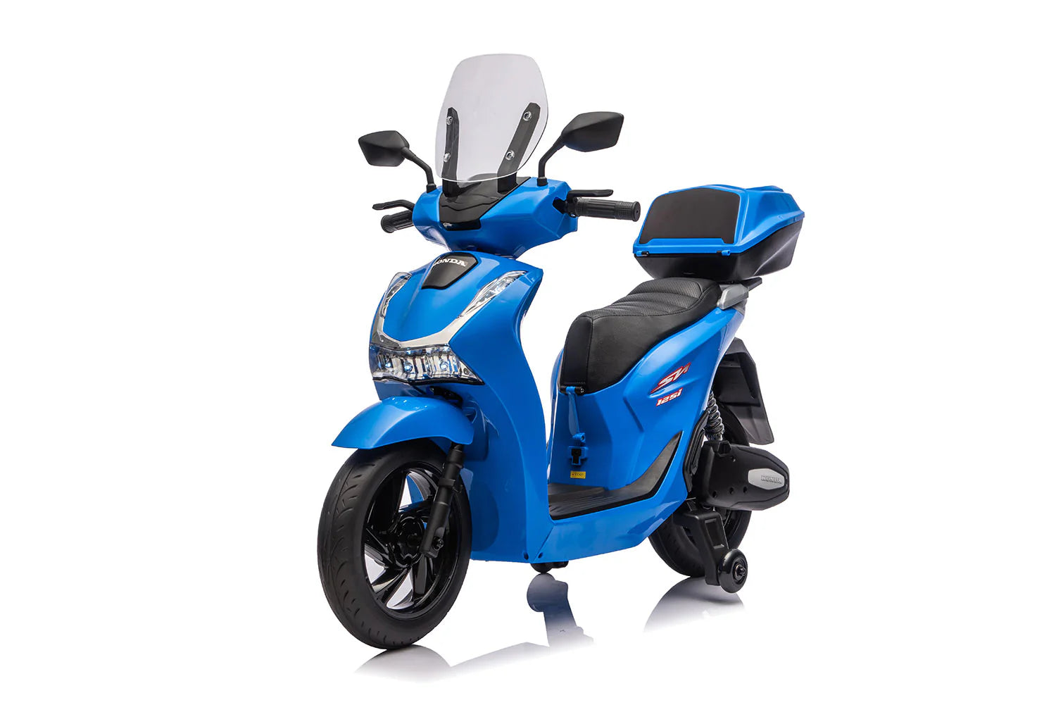 Scooter Elettrico per Bambini Licenza Ufficiale Honda SH125 12V con Ruote EVA e Sedile Pelle Blu