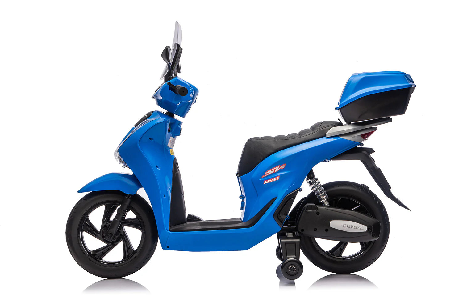 Scooter Elettrico per Bambini Licenza Ufficiale Honda SH125 12V con Ruote EVA e Sedile Pelle Blu