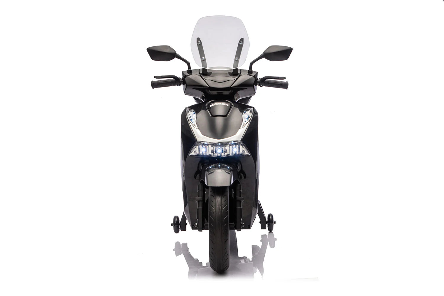 Scooter Elettrico per Bambini Licenza Ufficiale Honda SH125 12V con Ruote EVA e Sedile Pelle Nero