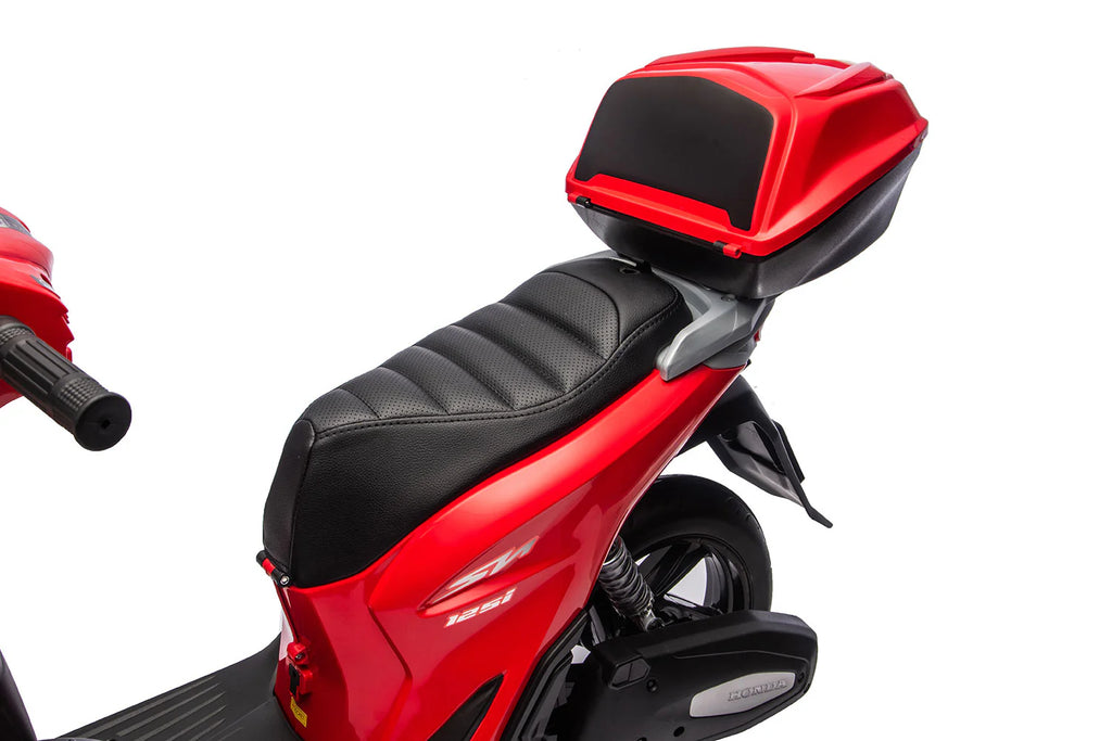 Scooter Elettrico per Bambini Licenza Ufficiale Honda SH125 12V con Ruote EVA e Sedile Pelle Rosso