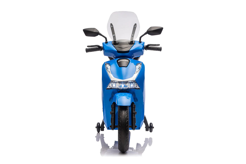Scooter Elettrico per Bambini Licenza Ufficiale Honda SH125 12V con Ruote EVA e Sedile Pelle Blu