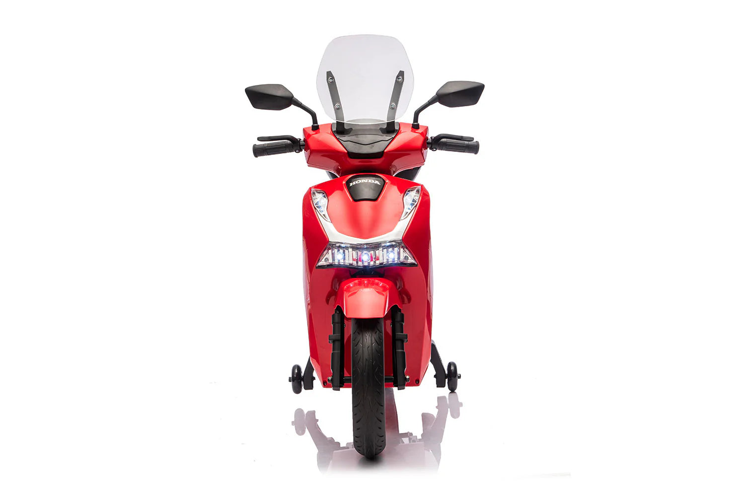 Scooter Elettrico per Bambini Licenza Ufficiale Honda SH125 12V con Ruote EVA e Sedile Pelle Rosso